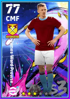 James Ward Prowse eFootball 2026 player card — 77 OVR CMF