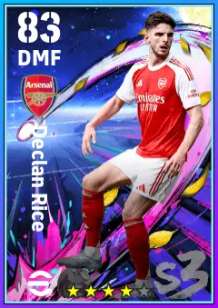 Declan Rice eFootball 2026 player card — 83 OVR DMF