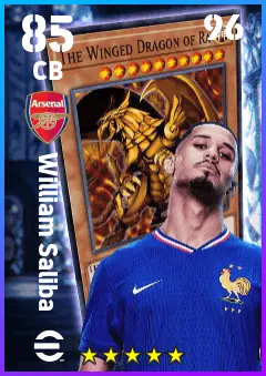 William Saliba eFootball 2026 player card — 85 OVR CB