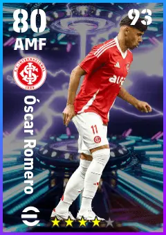 Oscar Romero eFootball 2026 player card — 80 OVR AMF