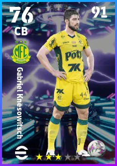 Gabriel Knesowitsch eFootball 2026 player card — 76 OVR CB