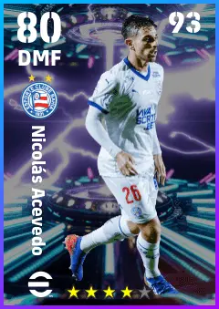 Nicolas Acevedo eFootball 2026 player card — 80 OVR DMF