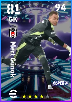 Mert Gunok eFootball 2026 player card — 81 OVR GK