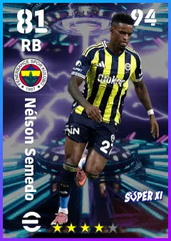 Nelson Semedo eFootball 2026 player card — 81 OVR RB