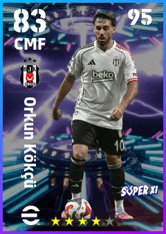 Orkun Kokcu eFootball 2026 player card — 83 OVR CMF