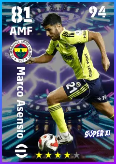 Marco Asensio eFootball 2026 player card — 81 OVR AMF