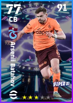 Arsenii Batahov eFootball 2026 player card — 77 OVR CB