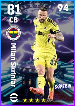 Milan Skriniar eFootball 2026 player card — 81 OVR CB