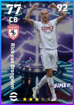 Rick van Drongelen eFootball 2026 player card — 77 OVR CB