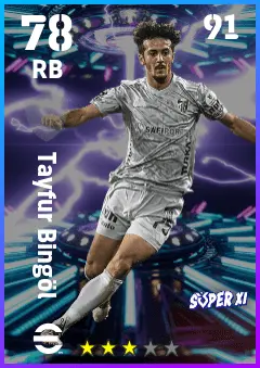 Tayfur Bingol eFootball 2026 player card — 78 OVR RB