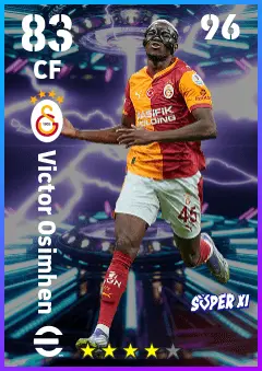 Victor Osimhen eFootball 2026 player card — 83 OVR CF