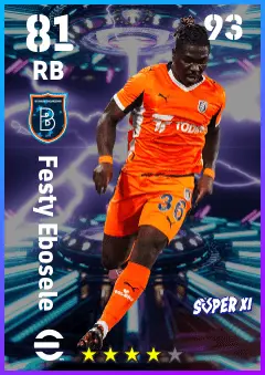 Festy Ebosele eFootball 2026 player card — 81 OVR RB