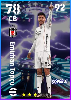 Emirhan Topcu eFootball 2026 player card — 78 OVR CB