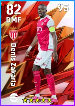 Denis Zakaria eFootball 2026 player card — 82 OVR DMF