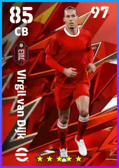 Virgil van Dijk eFootball 2026 player card — 85 OVR CB