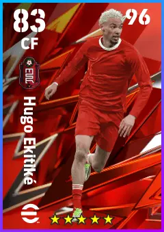 Hugo Ekitike eFootball 2026 player card — 83 OVR CF