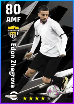 Edon Zhegrova eFootball 2026 player card — 80 OVR AMF