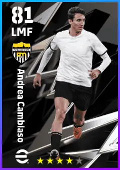 Andrea Cambiaso eFootball 2026 player card — 81 OVR LMF