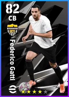Federico Gatti eFootball 2026 player card — 82 OVR CB