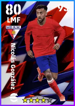 Nicolas Gonzalez eFootball 2026 player card — 80 OVR LMF