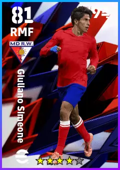 Giuliano Simeone eFootball 2026 player card — 81 OVR RMF