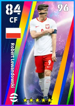 Robert Lewandowski eFootball 2026 player card — 84 OVR CF