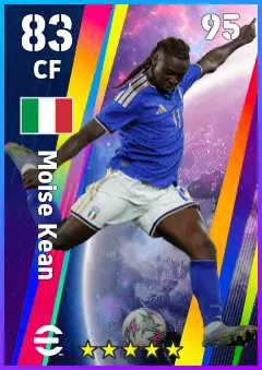 Moise Kean eFootball 2026 player card — 83 OVR CF