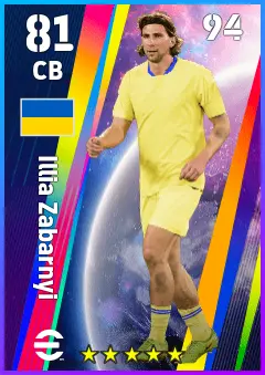 Illia Zabarnyi eFootball 2026 player card — 81 OVR CB