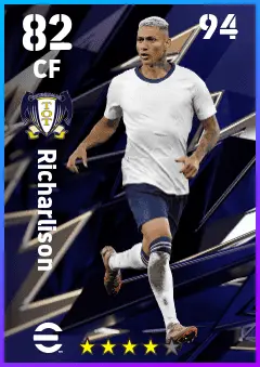 Richarlison eFootball 2026 player card — 82 OVR CF