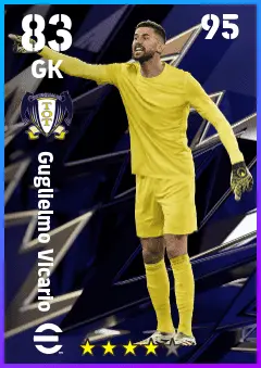 Guglielmo Vicario eFootball 2026 player card — 83 OVR GK