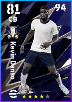 Kevin Danso eFootball 2026 player card — 81 OVR CB