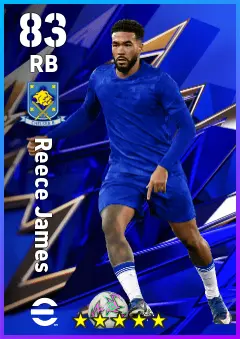 Reece James eFootball 2026 player card — 83 OVR RB