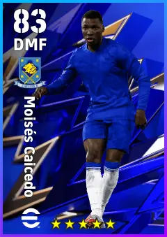 Moises Caicedo eFootball 2026 player card — 83 OVR DMF