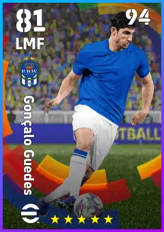Goncalo Guedes eFootball 2026 player card — 81 OVR LMF