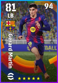Gerard Martin eFootball 2026 player card — 81 OVR LB
