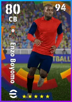 Enzo Boyomo eFootball 2026 player card — 80 OVR CB