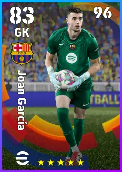 Joan Garcia eFootball 2026 player card — 83 OVR GK