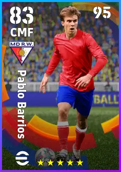 Pablo Barrios eFootball 2026 player card — 83 OVR CMF