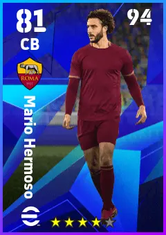 Mario Hermoso eFootball 2026 player card — 81 OVR CB