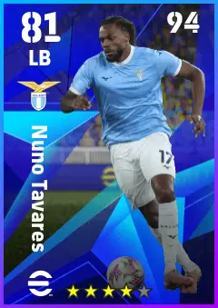 Nuno Tavares eFootball 2026 player card — 81 OVR LB