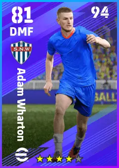 Adam Wharton eFootball 2026 player card — 81 OVR DMF