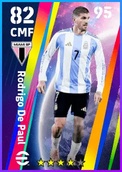 Rodrigo De Paul eFootball 2026 player card — 82 OVR CMF