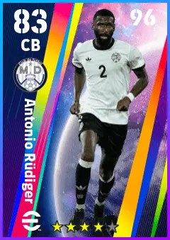 Antonio Rudiger eFootball 2026 player card — 83 OVR CB