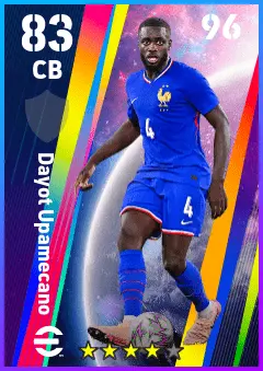 Dayot Upamecano eFootball 2026 player card — 83 OVR CB
