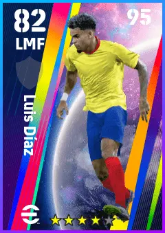 Luis Diaz eFootball 2026 player card — 82 OVR LMF