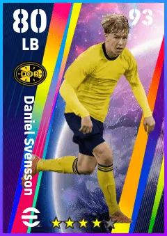 Daniel Svensson eFootball 2026 player card — 80 OVR LB