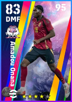 Amadou Onana eFootball 2026 player card — 83 OVR DMF