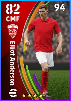Elliot Anderson eFootball 2026 player card — 82 OVR CMF
