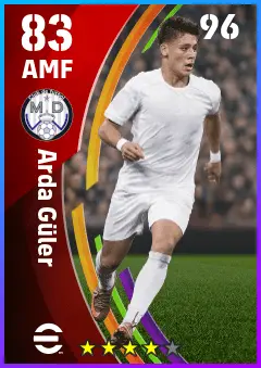 Arda Guler eFootball 2026 player card — 83 OVR AMF
