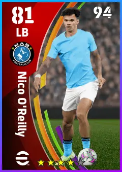 Nico O Reilly eFootball 2026 player card — 81 OVR LB